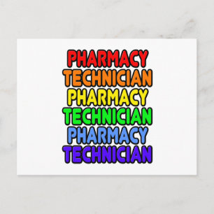 Carte Postale Technicien en pharmacie Rainbow