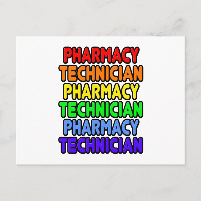 Carte Postale Technicien en pharmacie Rainbow (Devant)