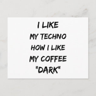 Carte Postale Techno Music Rave DJ Electro Festival Party Cadeau