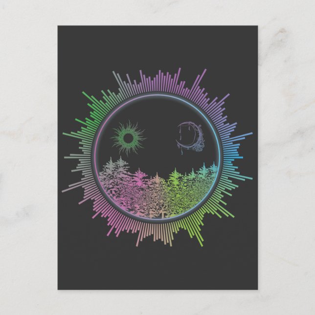 Carte Postale Technologie d'égaliseur EDM Techno Rave Festival d (Devant)