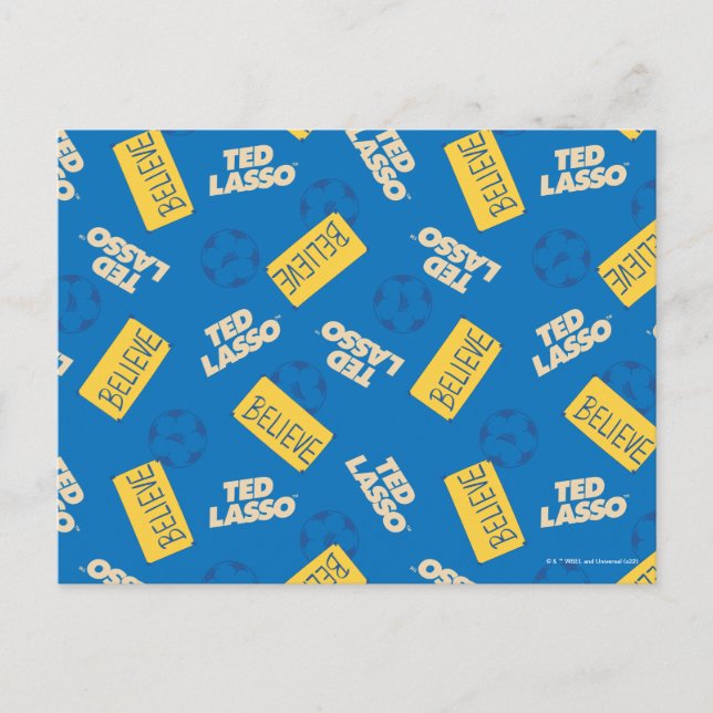 Carte Postale Ted Lasso | Believe Sign and Ball Toss Pattern (Devant)