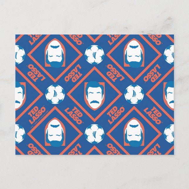 Carte Postale Ted Lasso | Face and Ball Diamond Pattern (Devant)