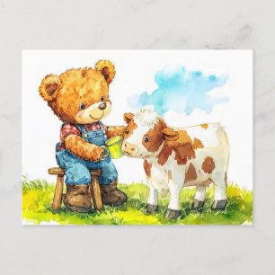 Carte Postale Teddy Bear Feeding