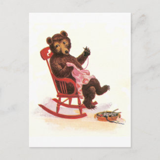 Carte Postale Teddy Bear Met Des Vêtements