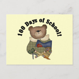 Carte Postale Teddy Bear School 100 jours Tshirts et cadeaux