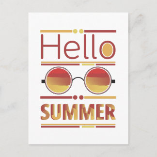 Carte Postale Tee-shirt "Bonjour l'été" Lunettes de soleil Couch
