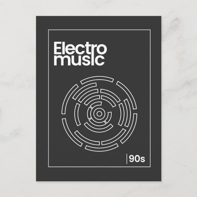 Carte Postale Tee-shirt Electro Maze 90s Techno (Devant)
