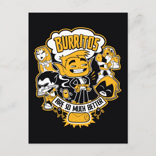 Carte Postale Teen Titans Go! | Beast Boy "Burritos Are Better" (Devant)
