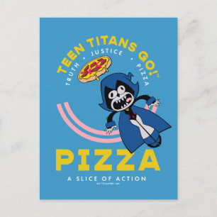 Carte Postale Teen Titans Go ! Corbeau "Pizza de la Justice Véri