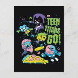 Carte Postale Teen Titans Go!   Gnarly 90's Pizza Graphic