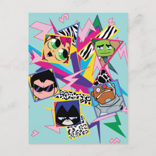 Carte Postale Teen Titans Go!   Retro 90's Group Collage
