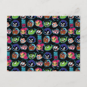 Carte Postale Teen Titans Go!   Titans Head Pattern