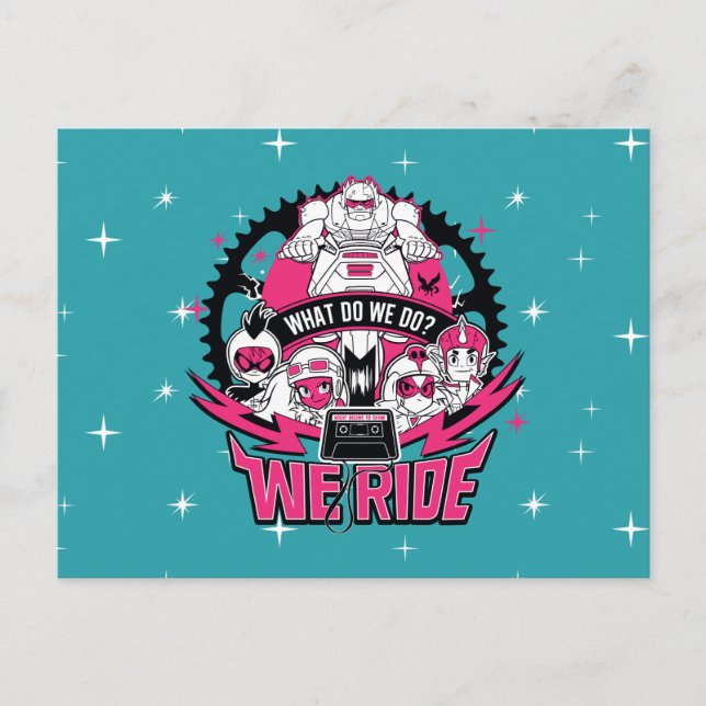 Carte Postale Teen Titans Go! | "We Ride" Retro Moto Graphic (Devant)