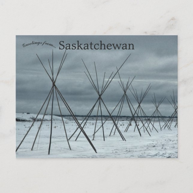 Carte Postale Teepees menant à Wanuskewin Saskatchewan (Devant)