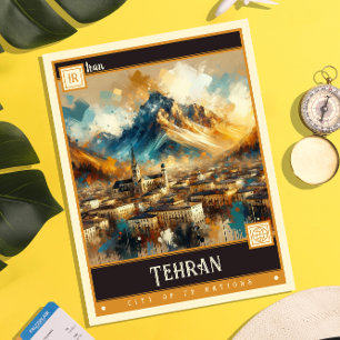 Carte Postale Téhéran, Iran   Peinture Vintage