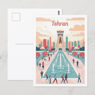 Carte Postale Téhéran Iran Perse Vintage célèbre lieu de voyage