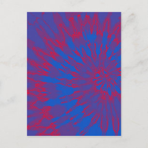 Carte Postale Teinture de crampon bleu clair et rouge