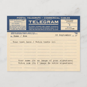Carte Postale Télégramme postal 1920 (carte postale)