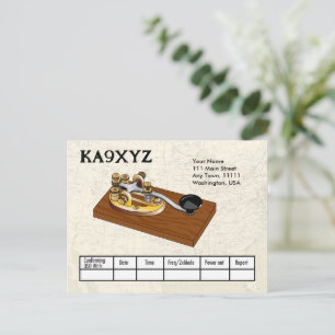 Carte Postale Télégraphe en laiton vieilli Code de morse de clé