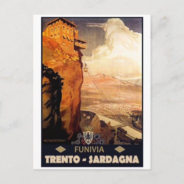 Carte Postale Téléphérique de Trento - Sardagna (Devant)