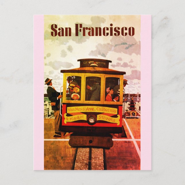 Carte Postale Téléphérique vintage San Francisco California (Devant)