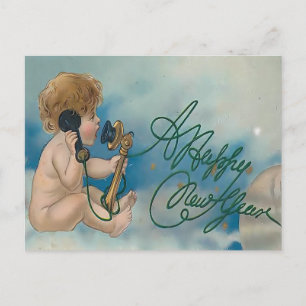 Carte Postale Téléphone Ange Vintage   Bonne Année