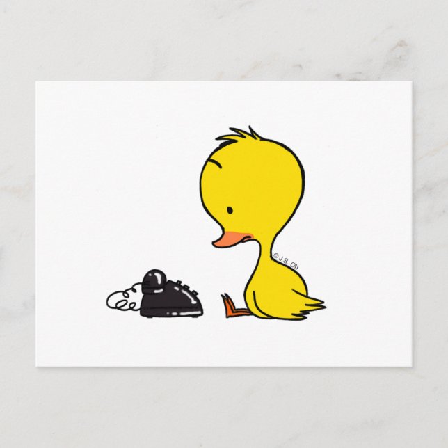 Carte Postale Téléphone et canard (Devant)