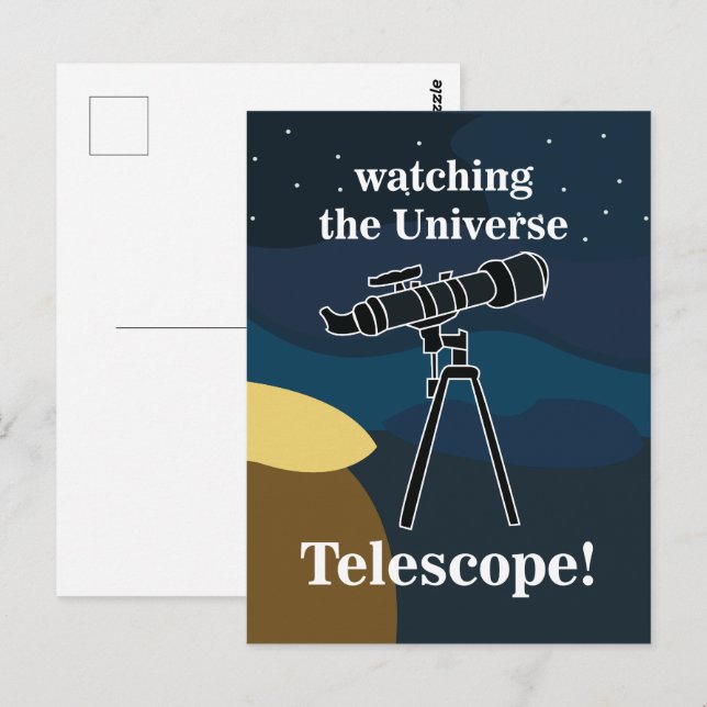 Carte Postale Téléphone Nuit Ciel Astronomie Observation des éto (Devant / Derrière)