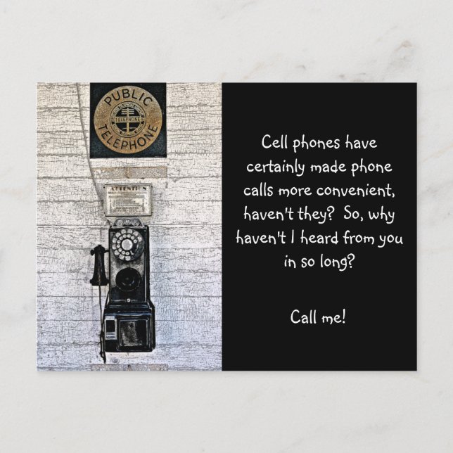 CARTE POSTALE TÉLÉPHONE PAYANT DE STYLE ANCIEN "APPELEZ-MOI" (PH (Devant)