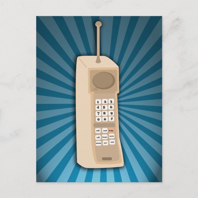 Carte Postale Téléphone portable en brique drôle (Devant)