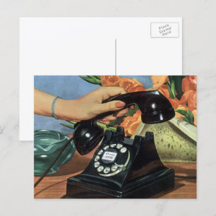Carte Postale Téléphone Rétro avec Cadran Rotatif, Entreprise Vi