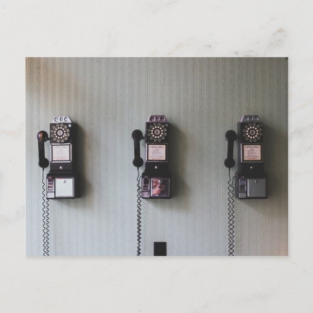 Carte Postale Téléphone vieux mur (Devant)