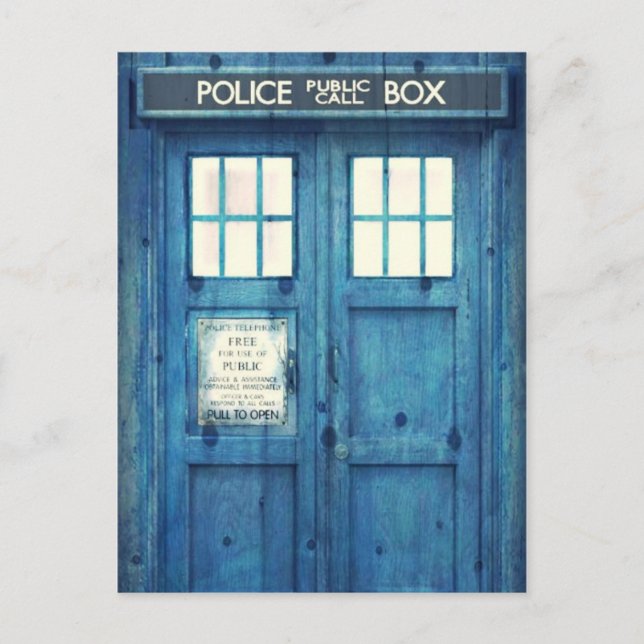 Carte Postale Téléphone vintage Police Boîte d'appel publique (Devant)