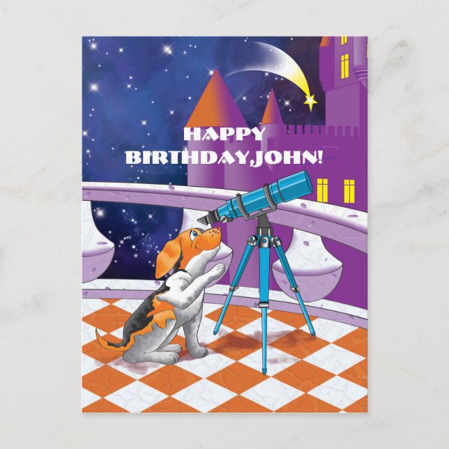 Carte Postale télescope pour chiens (Devant)