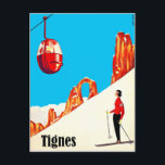 Carte Postale Télésiège à Tignes, France<br><div class="desc">Tignes est une commune de la vallée de la Tarentaise,  dans le département de la Savoie de la région Rhône-Alpes dans le sud-est de la France</div>
