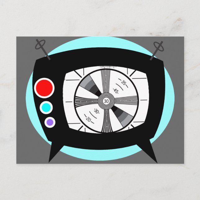 Carte Postale Téléviseur rétroviseur et Motif de test (Devant)