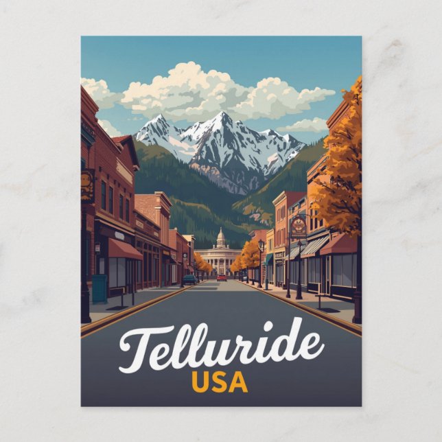 Carte Postale Telluride Colorado Main Street Mountain (Devant)
