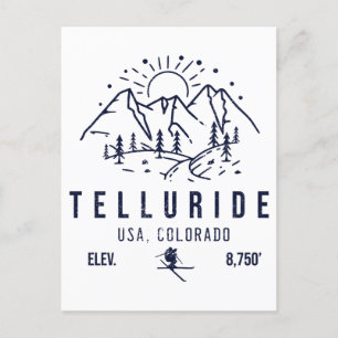 Carte Postale Telluride Colorado Montagnes minimaliste Vintage
