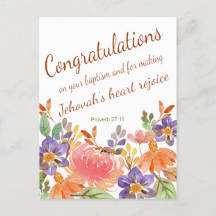 Carte Postale Témoin de Jéhovah JW Baptême Cadeaux 