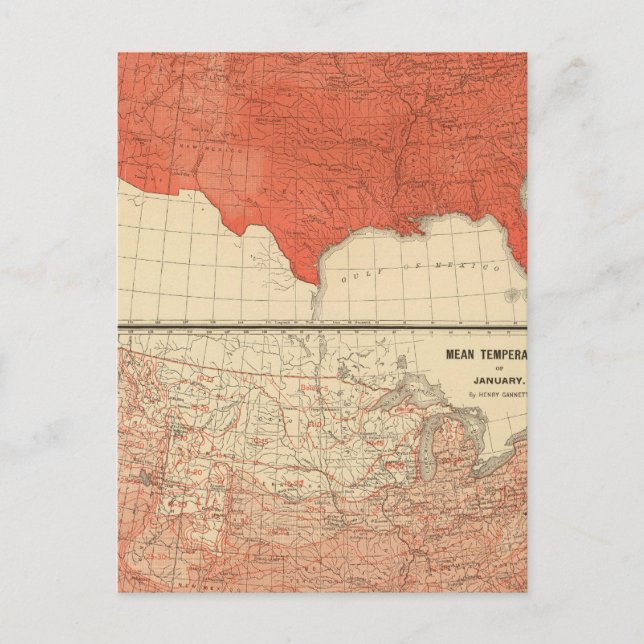 Carte Postale Température moyenne (Devant)