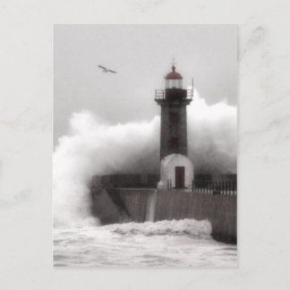 Carte Postale Tempête au phare