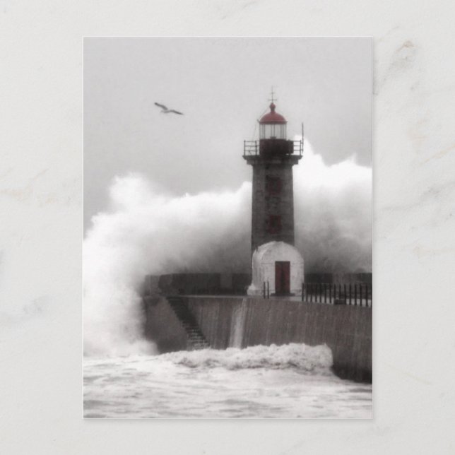 Carte Postale Tempête au phare (Devant)