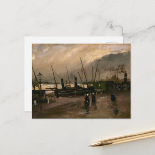Carte Postale Tempête au port des pêcheurs d'Amsterdam par Vince