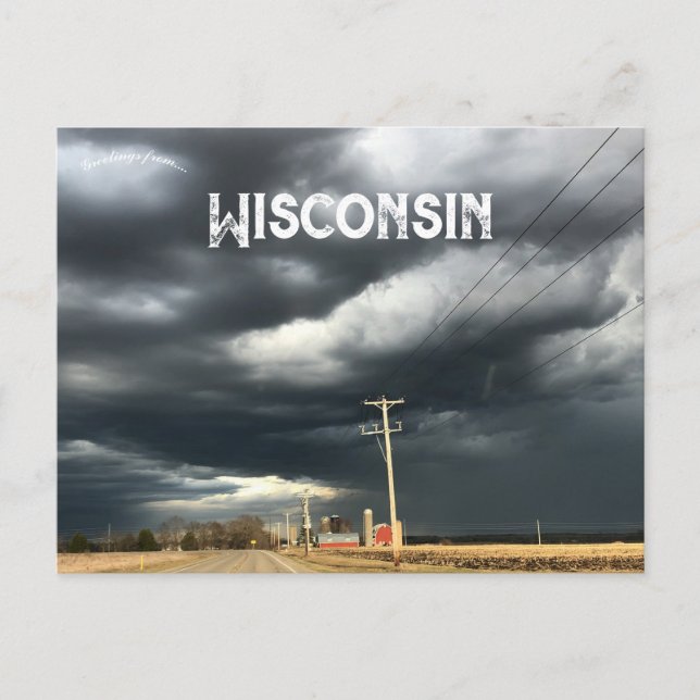 Carte Postale Tempête dans le Wisconsin USA (Devant)