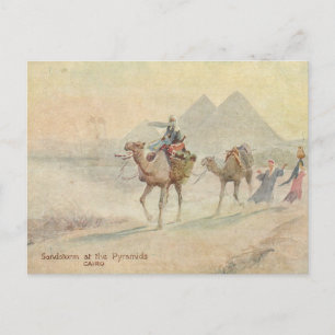 Carte Postale Tempête de sable aux pyramides