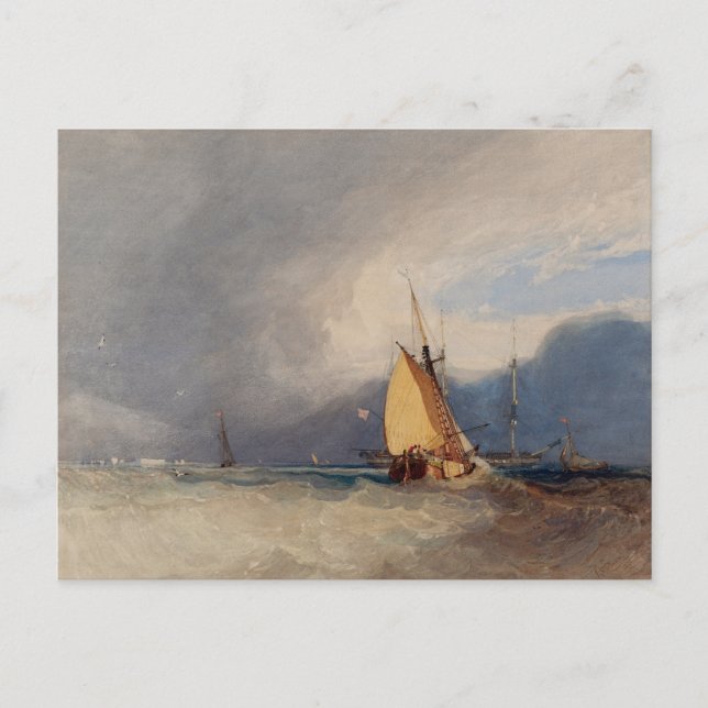 Carte Postale Tempête s'approchant 1830 (Devant)