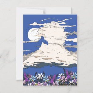 Carte Postale Tempête tropicale et fleurs