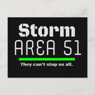 Carte Postale Tempête Zone 51 Ils ne peuvent pas tous nous arrêt