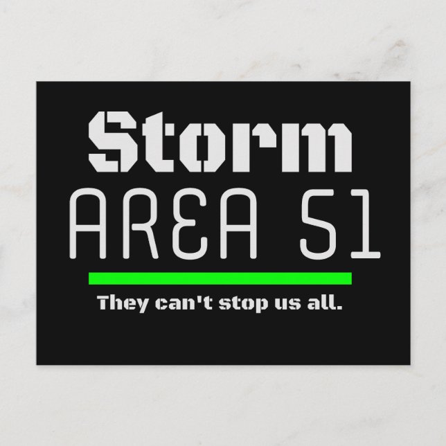Carte Postale Tempête Zone 51 Ils ne peuvent pas tous nous arrêt (Devant)