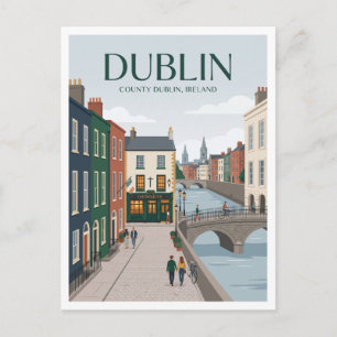 Carte Postale Temple Bar & Rivière Liffey Dublin Irlande